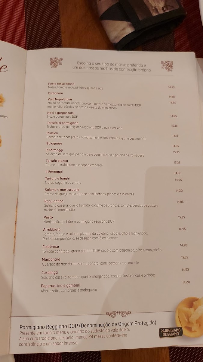 Menu Restaurante La Tagliatella Parque Das Nacoes, Lisboa-9